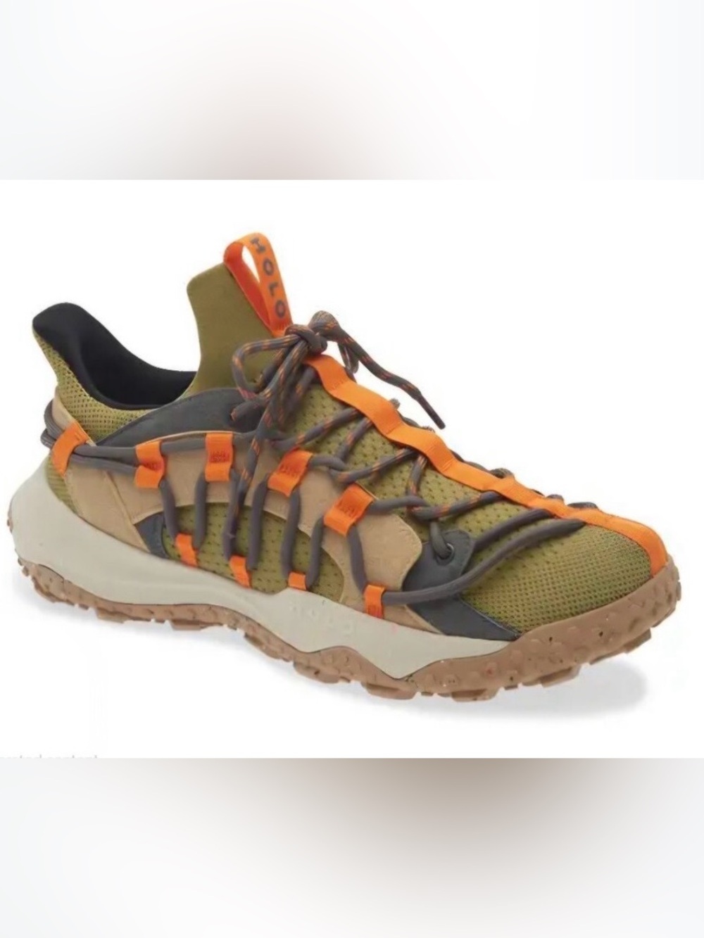 HOLO Footwear Zeus Trail Running Shoe Color Block Sneakers in Green & Orange